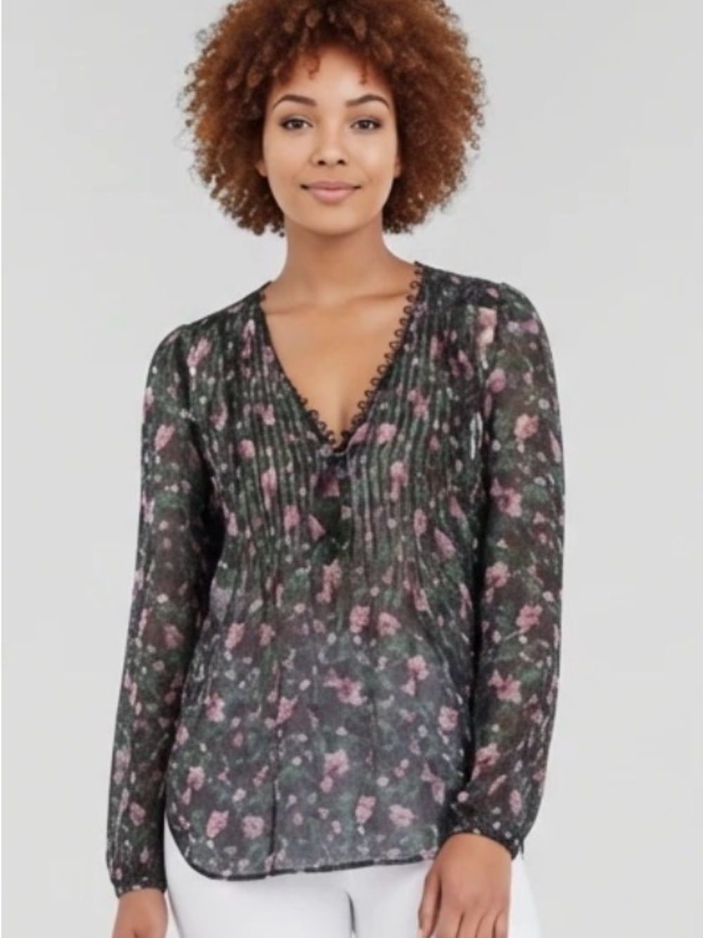 Veronica Beard Lowell Floral Silk Blouse